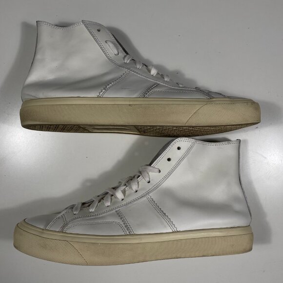 TOM FORD Cambridge White Leather High Top Sneakers men's size US 12 - Picture 6 of 9